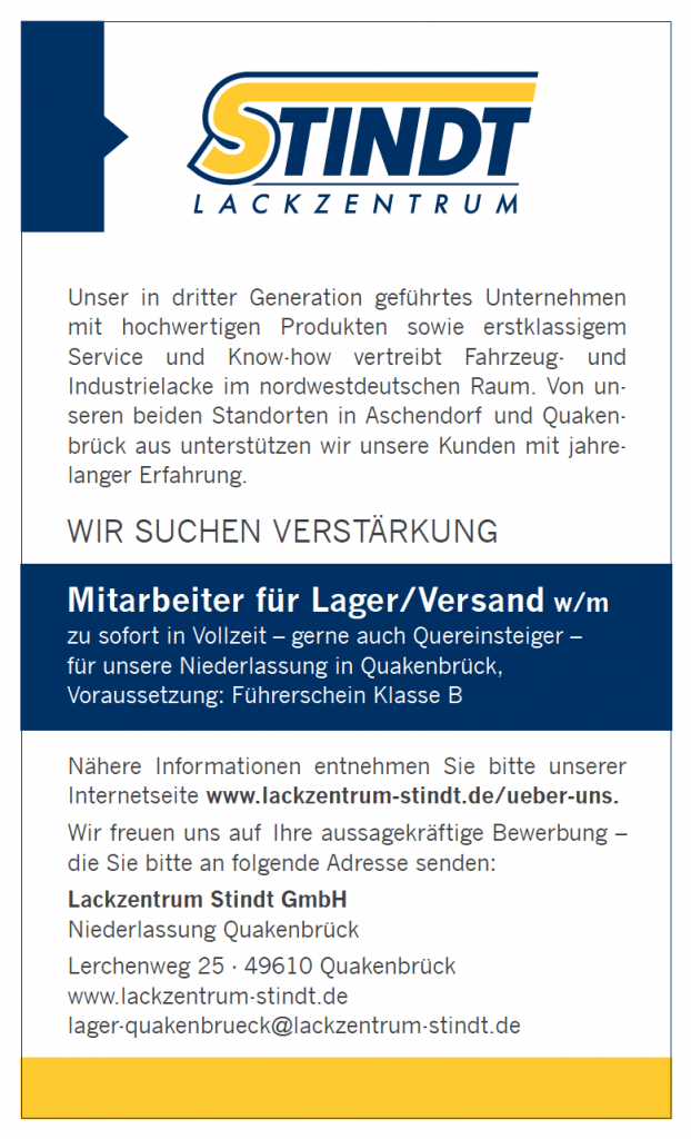 Stindt_Stellenanzeige_Lager_Versand